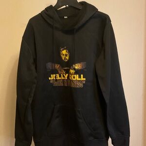 JELLY ROLL Black‎ Hoodie with Gold Print….”WORK IN PROGRESS”